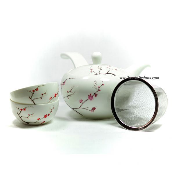 Théière Porcelaine Japon motif fleur de cerisier